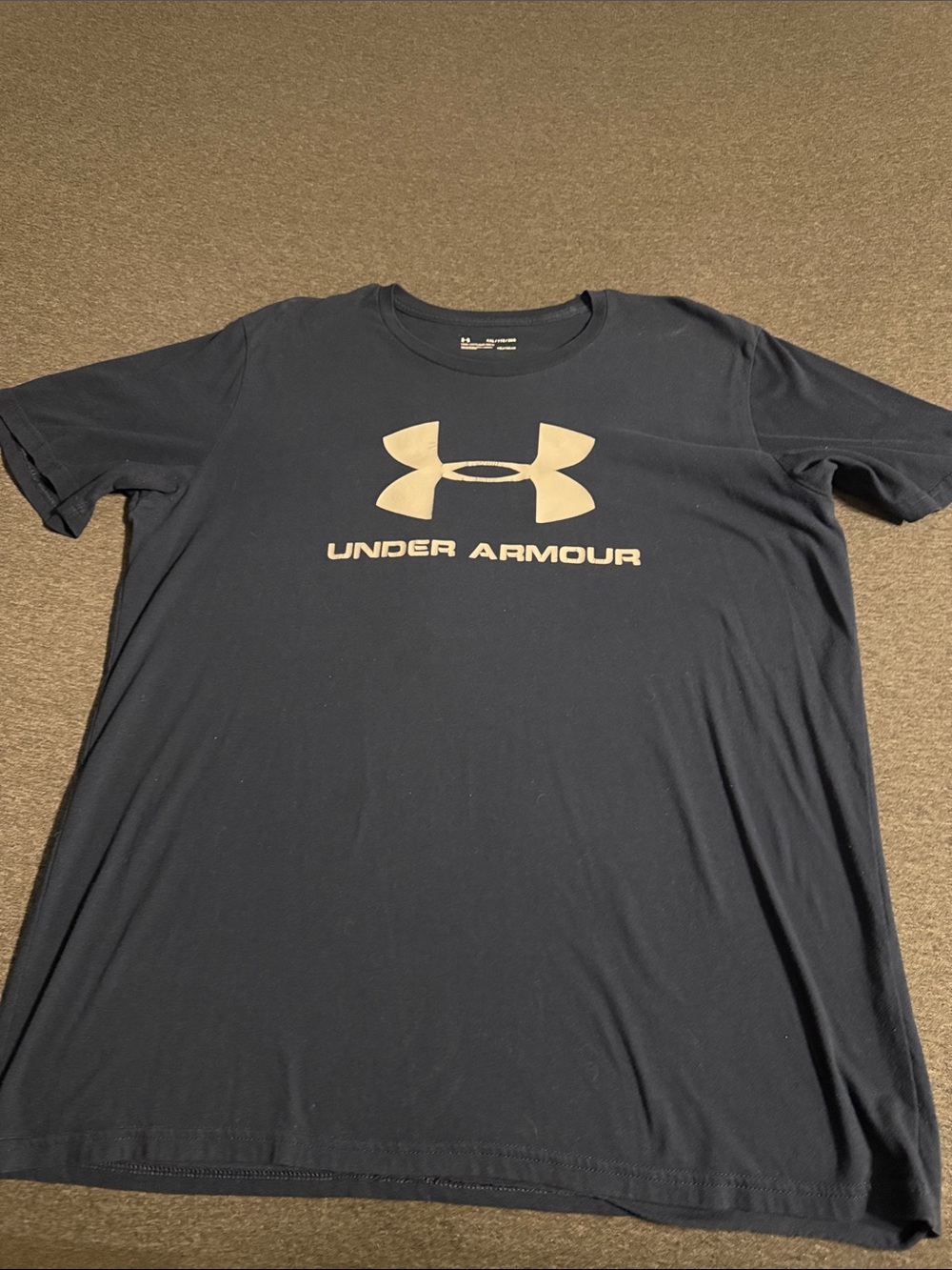 Under Armour Navy Short-Sleeve Tee with Cream Logo